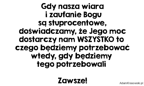 Wiara i zaufanie Bogu Adam Krasowski